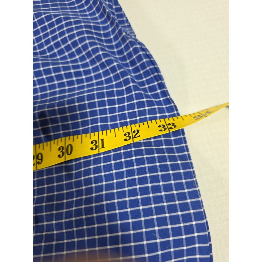 Brooks Brothers Men's Blue White Check Cotton Long Sleeve Button Down 17-35 - Picture 6 of 8